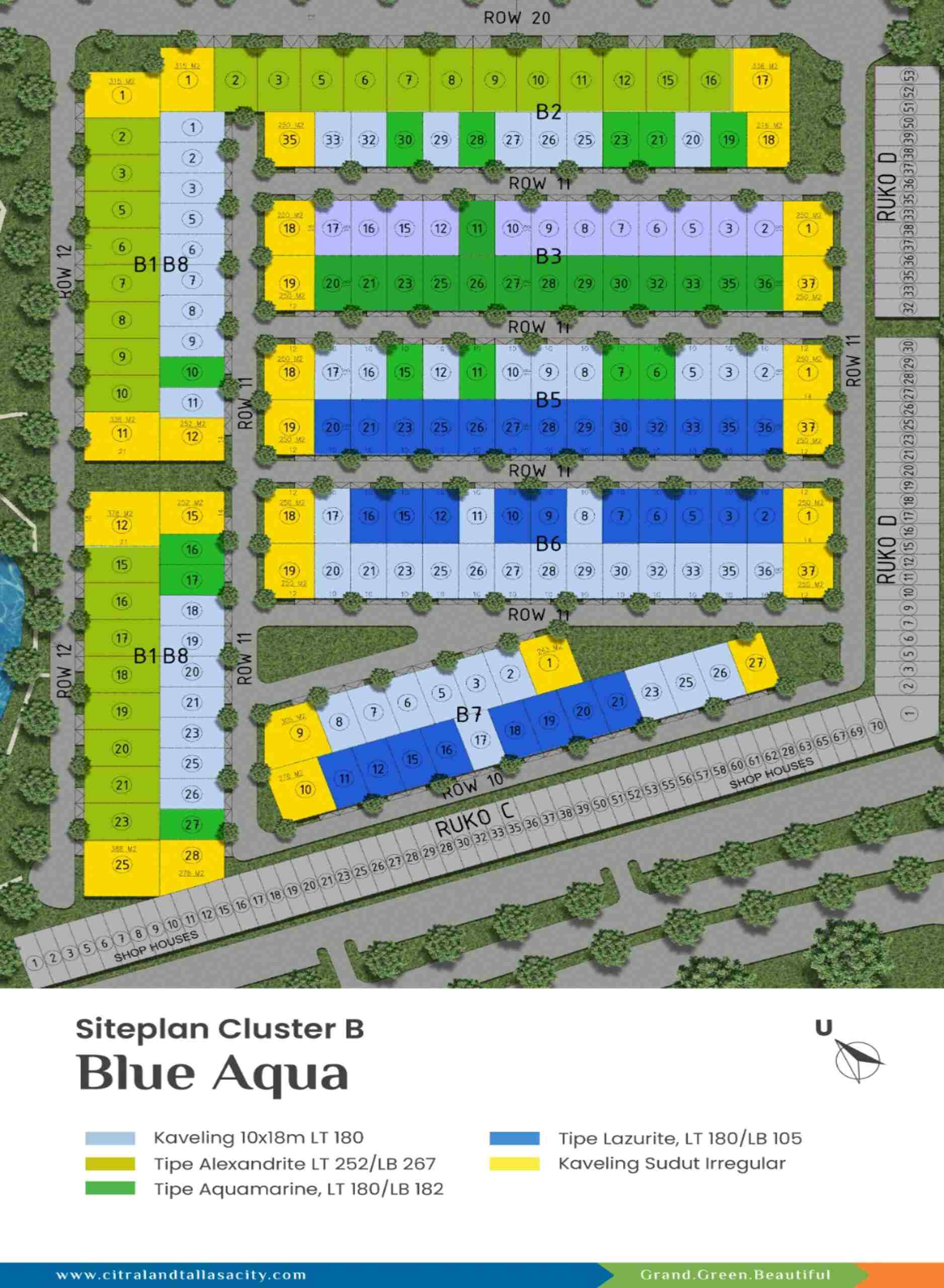 Siteplan Blue Aqua - CitraLand Tallasa City | Grand - Green - Beautiful siteplan blue aqua citraland tallasa city | grand green beautiful